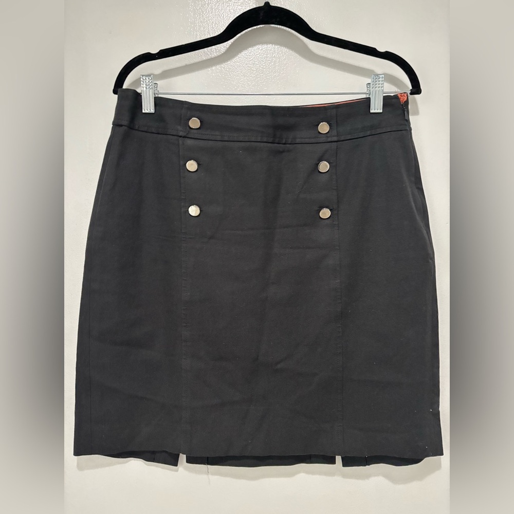 Banana Republic Black Pencil Skirt with Button Accents Size 10